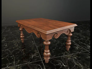 classic armchair and coffee table 3D Model