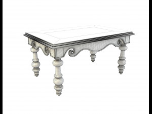 classic armchair and coffee table 3D Model