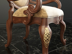 european carved dinning set 3D Model