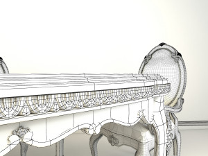 european carved dinning set 3D Model
