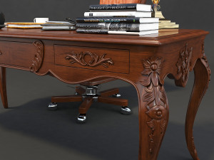 classic office working desk set 3D Model