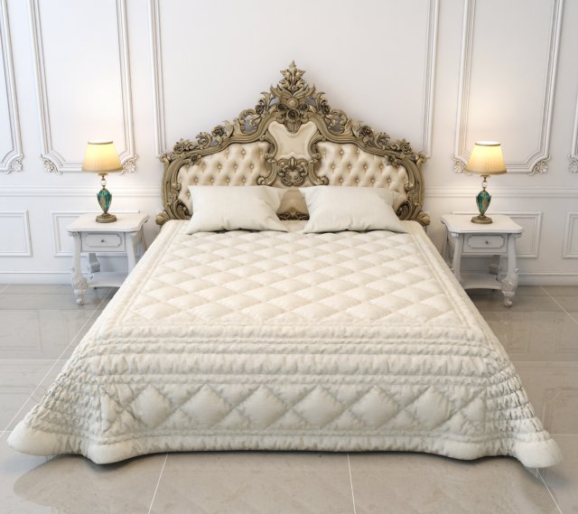 european style bed 6 Modello 3D .c4d .max .obj .3ds .fbx .stl .blend 