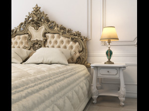 european style bed 6 Modello 3D