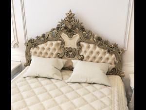 european style bed 6 Modello 3D