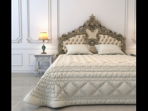 european style bed 6 Modello 3D