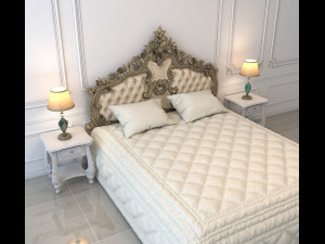 european style bed 6 Modello 3D