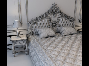 european style bed 6 Modello 3D
