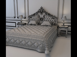 european style bed 6 Modello 3D