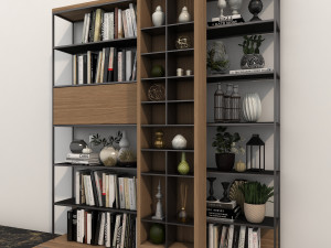 shelf and decorations Model 3D