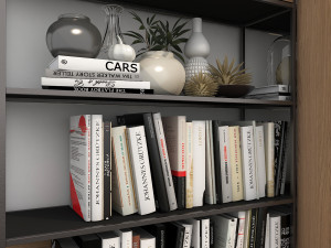 shelf and decorations Model 3D