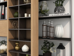 shelf and decorations Model 3D