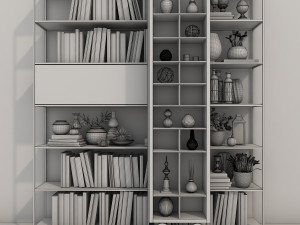 shelf and decorations Model 3D