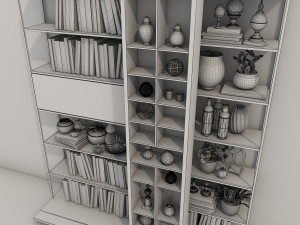 shelf and decorations Model 3D