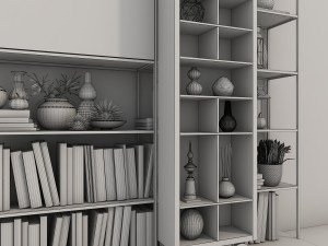 shelf and decorations Model 3D