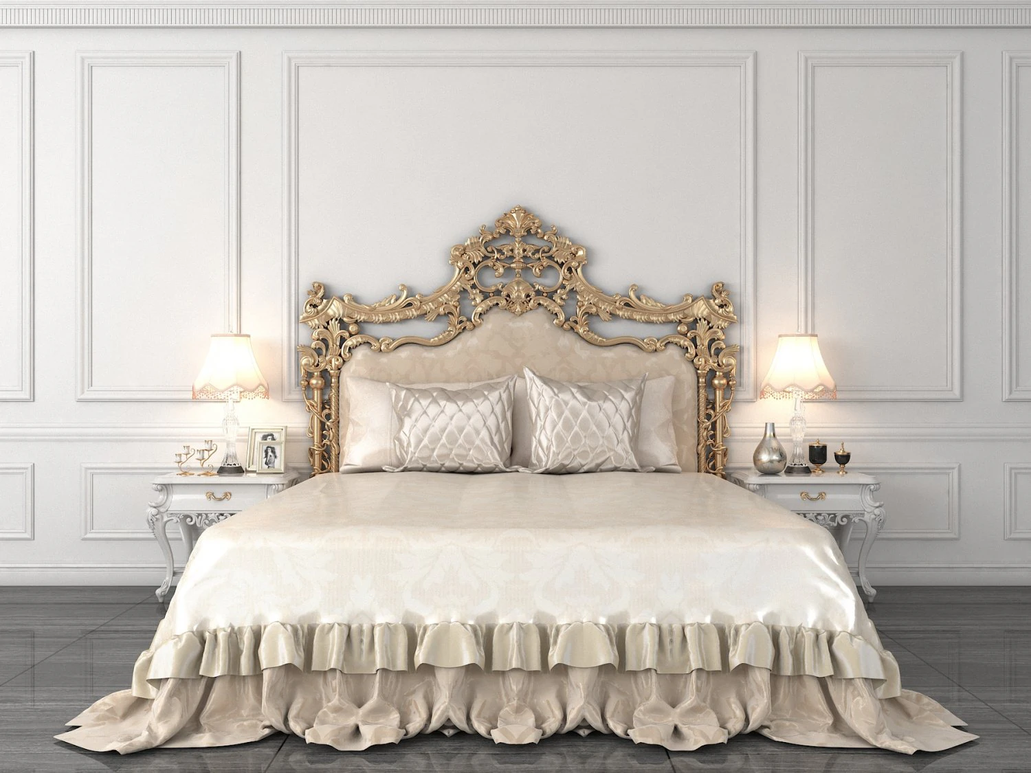 european style bed 7 3D Model .c4d .max .obj .3ds .fbx .stl .blend