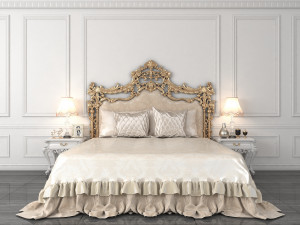 european style bed 7 3D Model