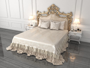 european style bed 7 Modello 3D