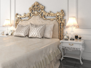european style bed 7 Modello 3D