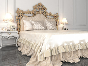 european style bed 7 Modello 3D