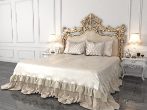 european style bed 7 Modello 3D