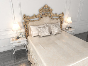 european style bed 7 Modello 3D