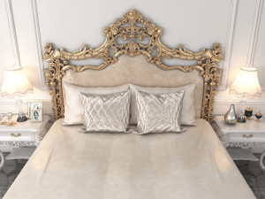 european style bed 7 Modello 3D