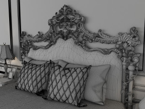 european style bed 7 Modello 3D