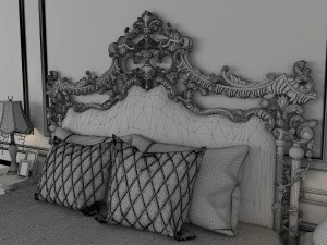 european style bed 7 3D Model