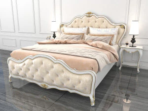cama estilo europeu 8 Modelo 3D
