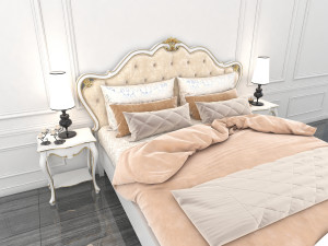 european style bed 8 Modello 3D