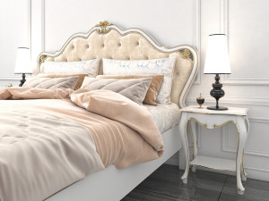 european style bed 8 Modello 3D