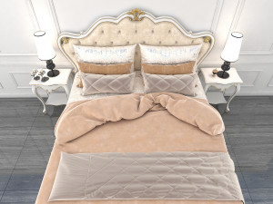 european style bed 8 Modello 3D