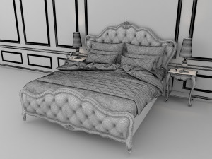 european style bed 8 Modello 3D