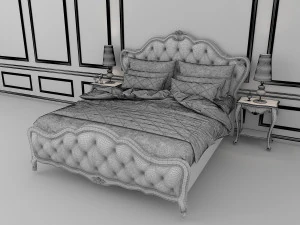 european style bed 8 3D Model