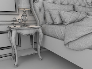 european style bed 8 Modello 3D