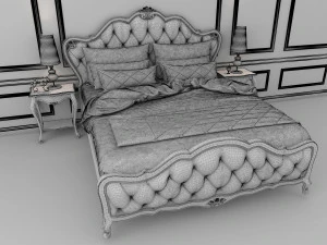 european style bed 8 3D Model
