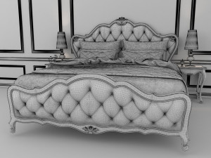 european style bed 8 Modello 3D