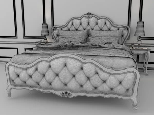 european style bed 8 3D Model