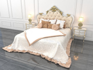 european style bed 9 3Dモデル