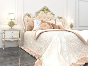 european style bed 9 3D Model