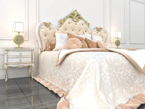 european style bed 9 3D Model