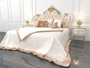 european style bed 9 3D Model