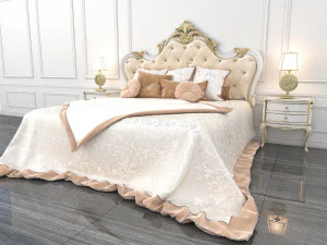 european style bed 9 3D Model