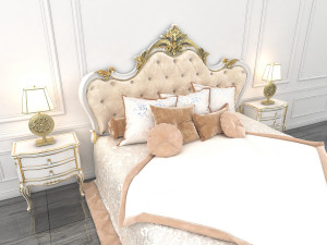 european style bed 9 3D Model