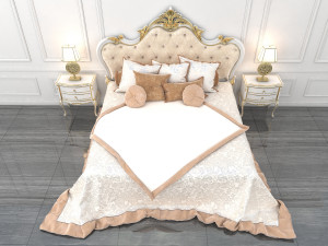 european style bed 9 3D Model