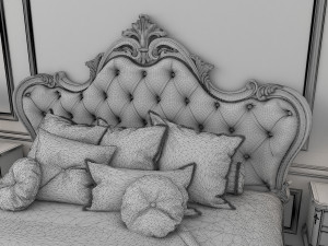 european style bed 9 3D Model