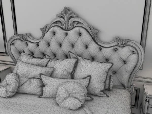 european style bed 9 3D Model