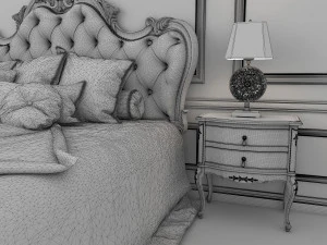 european style bed 9 3D Model