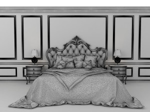 european style bed 9 3D Model