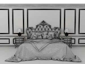 european style bed 9 3D Model